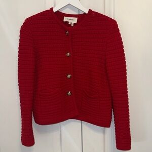 ba&sh Red Buttoned Cardigan size M